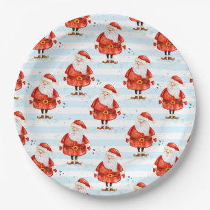 Plato De Papel Santa Claus festivo