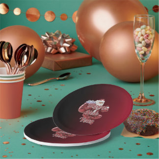 Plato De Papel Santa Claus Happy New Year Disposable Paper Plates