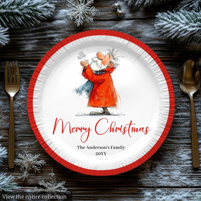 Plato De Papel Santa Claus Humor Stylish Christmas Paper Plates (Santa Claus Humor Stylish Christmas Paper Plates

)