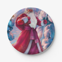 Plato De Papel Santa Claus in forest