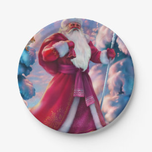 Plato De Papel Santa Claus in forest