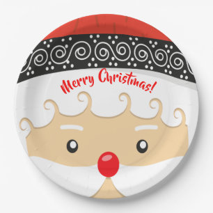 Plato De Papel Santa Claus Selfie