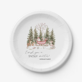 Plato De Papel Santa Claus, Sleigh, presenta Navidades forestales