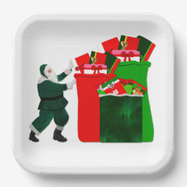 Plato De Papel Santa con planchas de papel presentes
