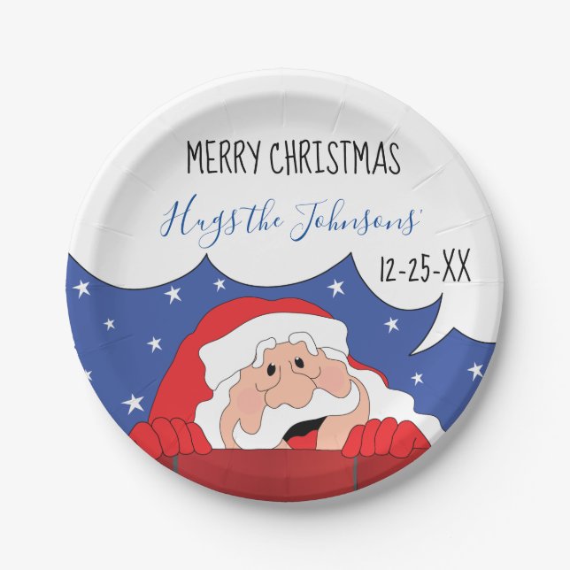 Plato De Papel Santa de Navidad Dice (Anverso)