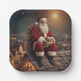 Plato De Papel Santa en la azotea