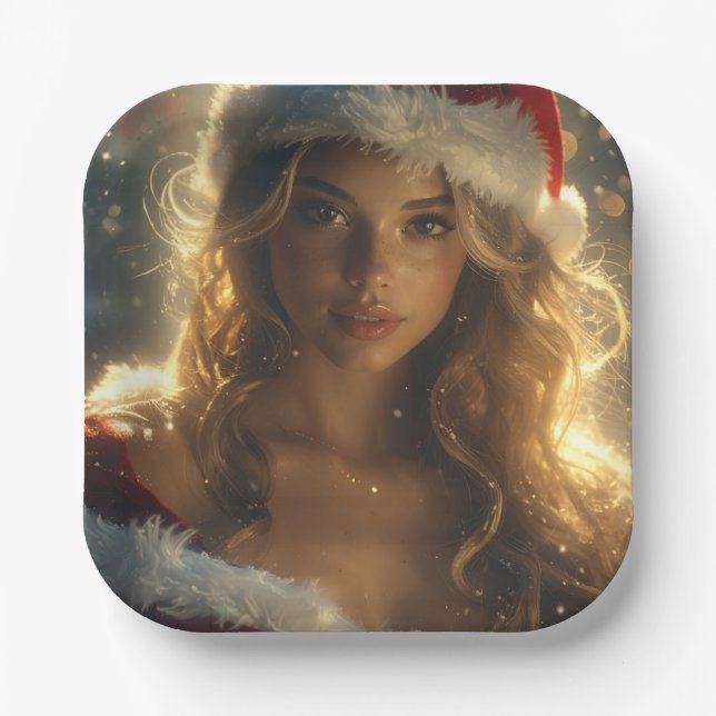 Plato De Papel Santa Girl (Anverso)