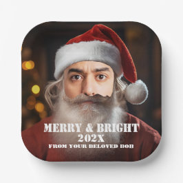 Plato De Papel ¡Santa Instante! Solo añade tu cara.