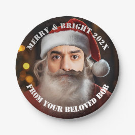 Plato De Papel ¡Santa Instante! Solo añade tu cara.