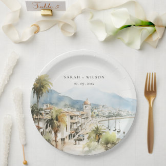 Plato De Papel Santa Marta Colombia Watercolor Landscape Wedding