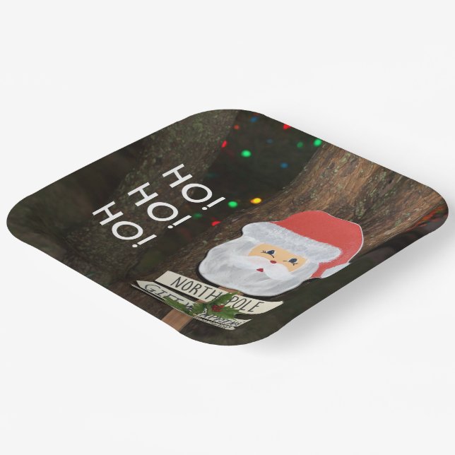 Plato De Papel Santa North Pole Ho Ho (Angular)