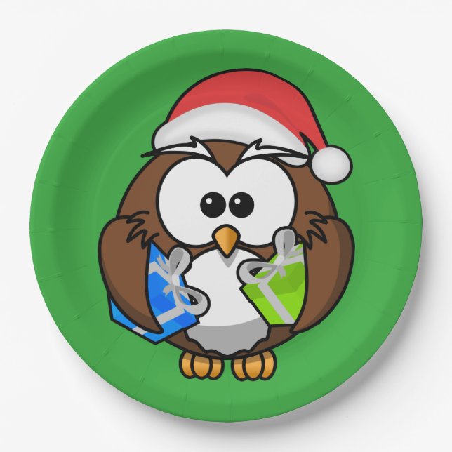PLATO DE PAPEL SANTA OWL (Anverso)