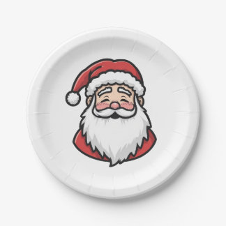 Plato De Papel Santa Plate, navidades