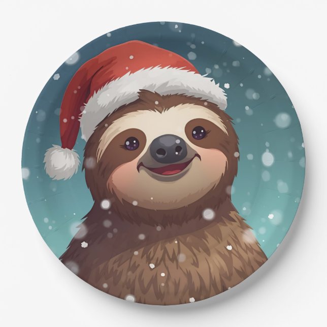 Plato De Papel Santa Sloth, Paper Plates (Anverso)
