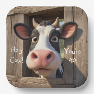 Plato De Papel Santa vaca, tienes 40 años