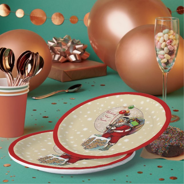 Plato De Papel Santa y la placa de papel de los Navidades de chim (Multi)
