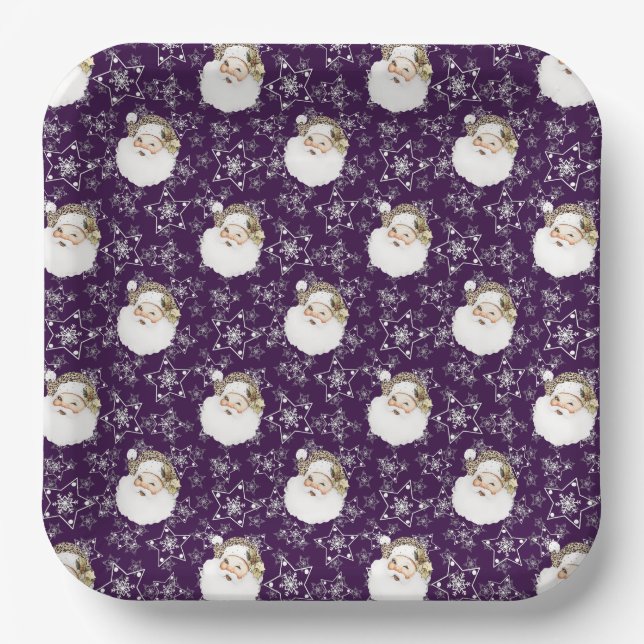 Plato De Papel Santa y las estrellas de época (Anverso)