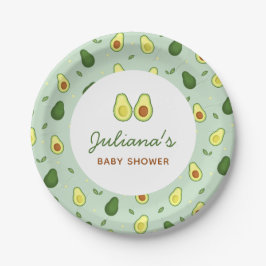 Plato De Papel Santo Guacamole Aguacate Green Baby Shower