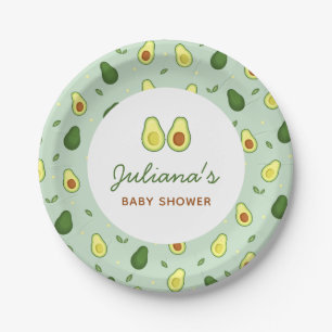 Plato De Papel Santo Guacamole Aguacate Green Baby Shower