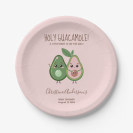 Plato De Papel Santo Guacamole Aguacate Rosa Baby Shower