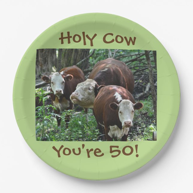 Plato De Papel Santo Vaca, son 50 placas de papel (Anverso)