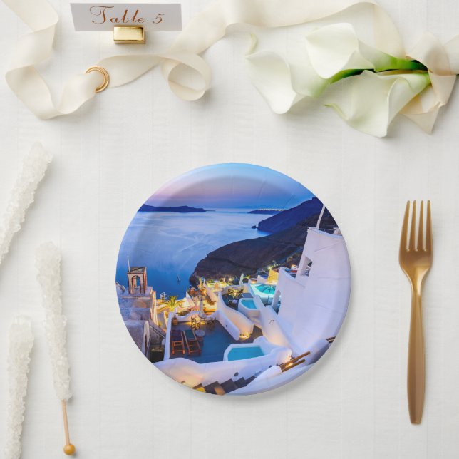 Plato De Papel Santorini (Boda)