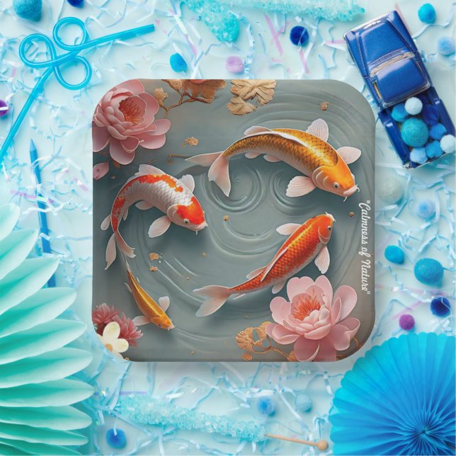 Plato De Papel "Santuario de Koi Pond" (Fiesta)