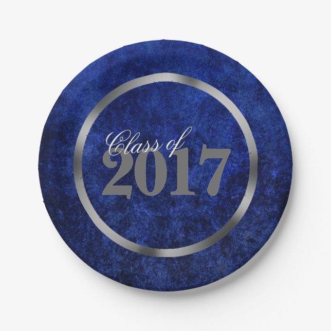 Plato De Papel Sapphire Grad | Blue Royal Cobalt Azure Year (Anverso)