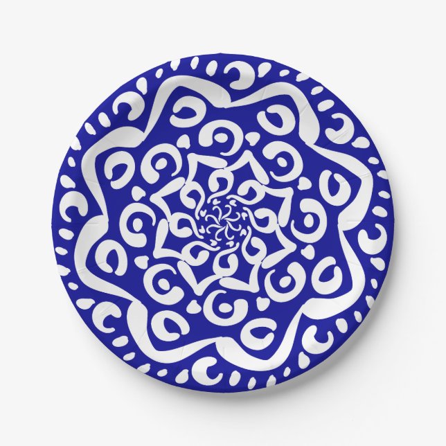Plato De Papel Sapphire Mandala (Anverso)