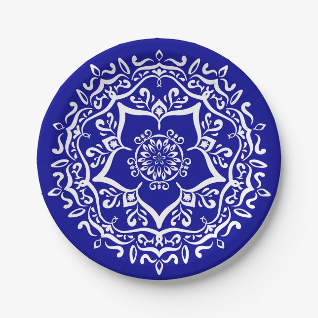 Plato De Papel Sapphire Mandala (Anverso)