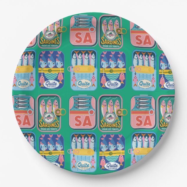 Plato De Papel Sardina Costera Funky Mariscos (Anverso)