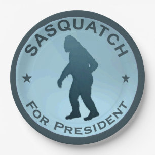 Plato De Papel Sasquatch Para Presidente