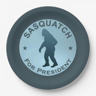 Plato De Papel Sasquatch Para Presidente