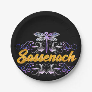 Plato De Papel Sassenach Outlander Blue Dragonfly