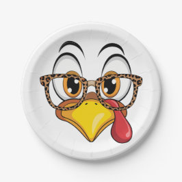 Plato De Papel Sassy Thanksgiving Turkey 