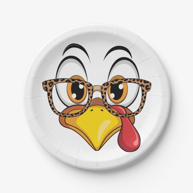 Plato De Papel Sassy Thanksgiving Turkey  (Anverso)