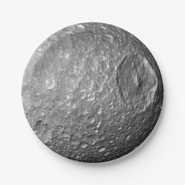 Plato De Papel Saturn Moon Mimas (Anverso)
