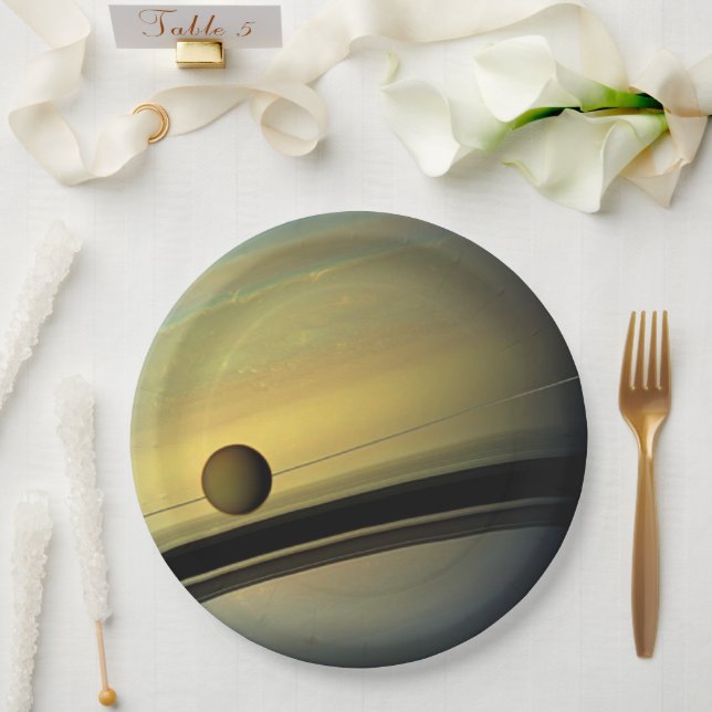 Plato De Papel Saturn Tableware from the Celestial Collection (Boda)