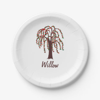 Plato De Papel Sauce con los corazones - personalizable