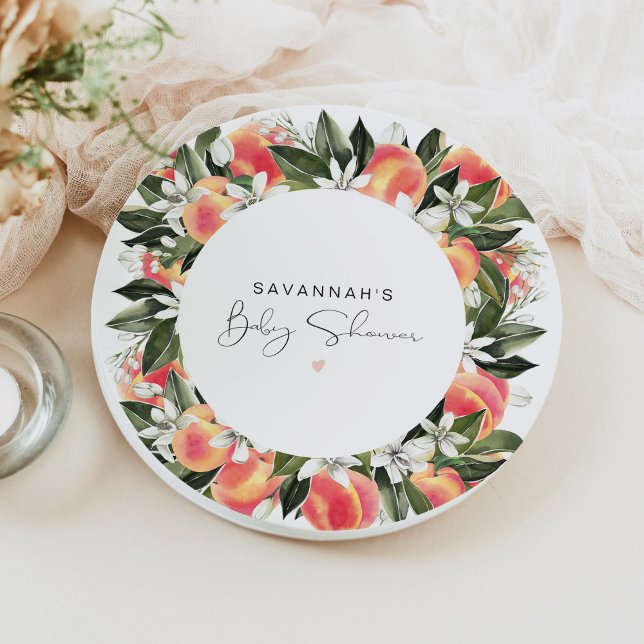 Plato De Papel SAVANNAH Little Peach Baby Shower (Subido por el creador)