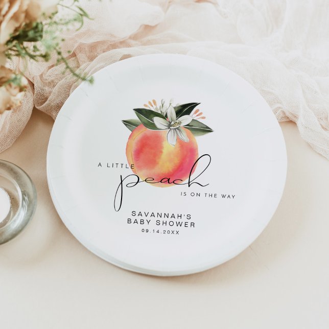 Plato De Papel SAVANNAH Little Peach Baby Shower (Subido por el creador)