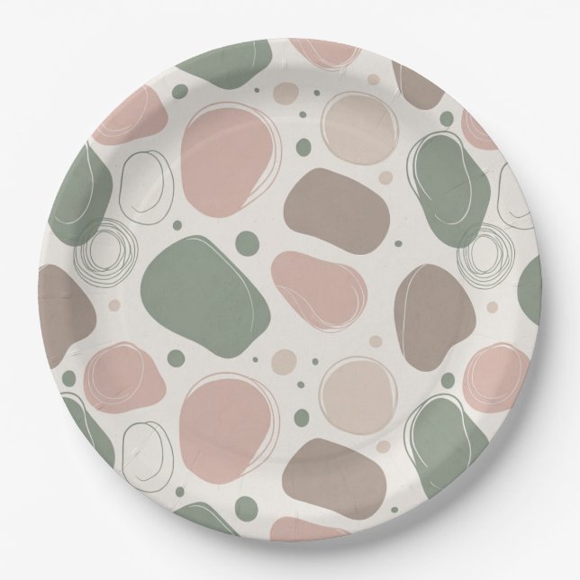 Plato De Papel Scandinavian Abstract Design Paper Plate (Anverso)