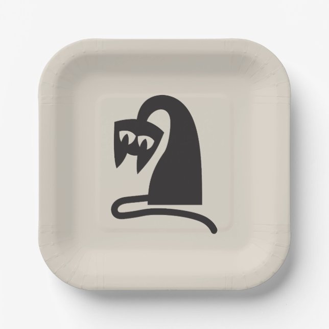 Plato De Papel Scary Cat (Anverso)
