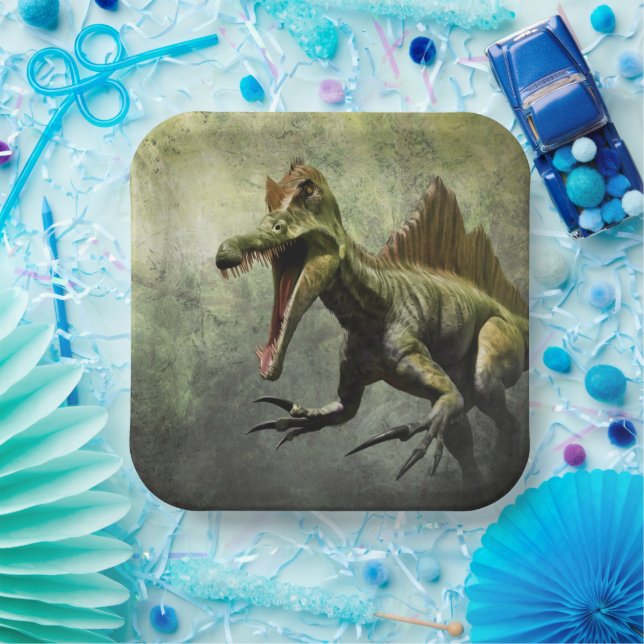 Plato De Papel Scary Dinosaur (Fiesta)