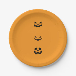 Plato De Papel Scary Halloween Faces
