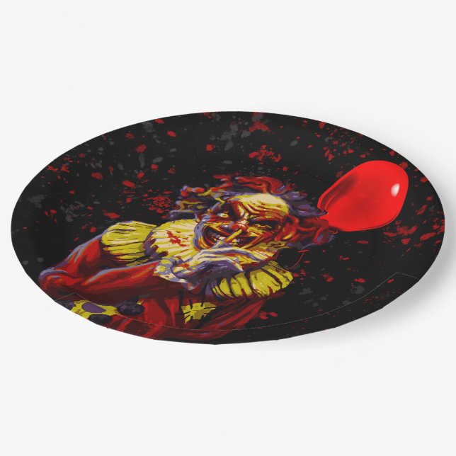 Plato De Papel Scary Halloween Fiesta de disfraces de payasos (Angular)