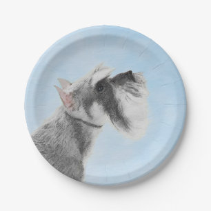 Plato De Papel Schnauzer (gigante, estándar) 2 que pintan - arte