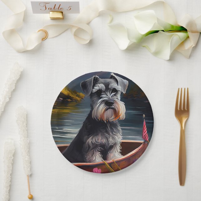 Plato De Papel Schnauzer sobre un remo: una aventura escénica (Boda)