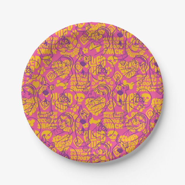 Plato De Papel Scooby-Doo | Funky Flower Pattern (Anverso)