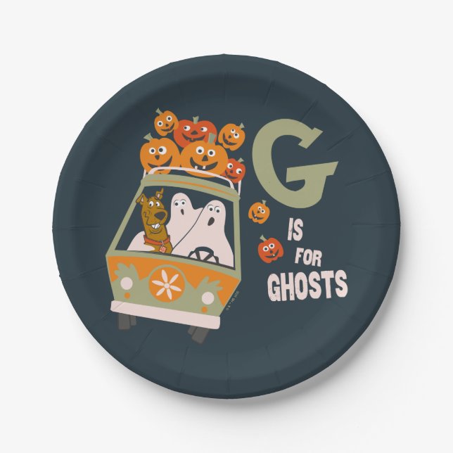 Plato De Papel Scooby-Doo | G es para Ghosts (Anverso)